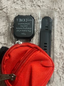 Smart watch and cute red backpack 🎒