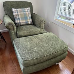 Green Armchair With Ottoman - very comfortable!
