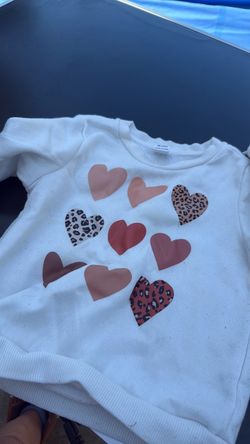Toddler Heart Print Crewneck Sweatshirt 18-24M