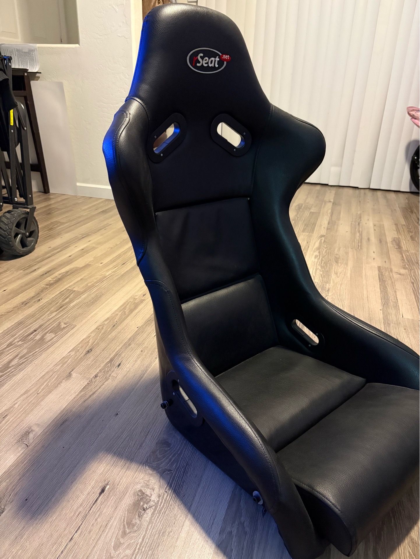 Authentic RSEAT Sim Racing Ergonomic Bucket Seat – Black Faux Leather
