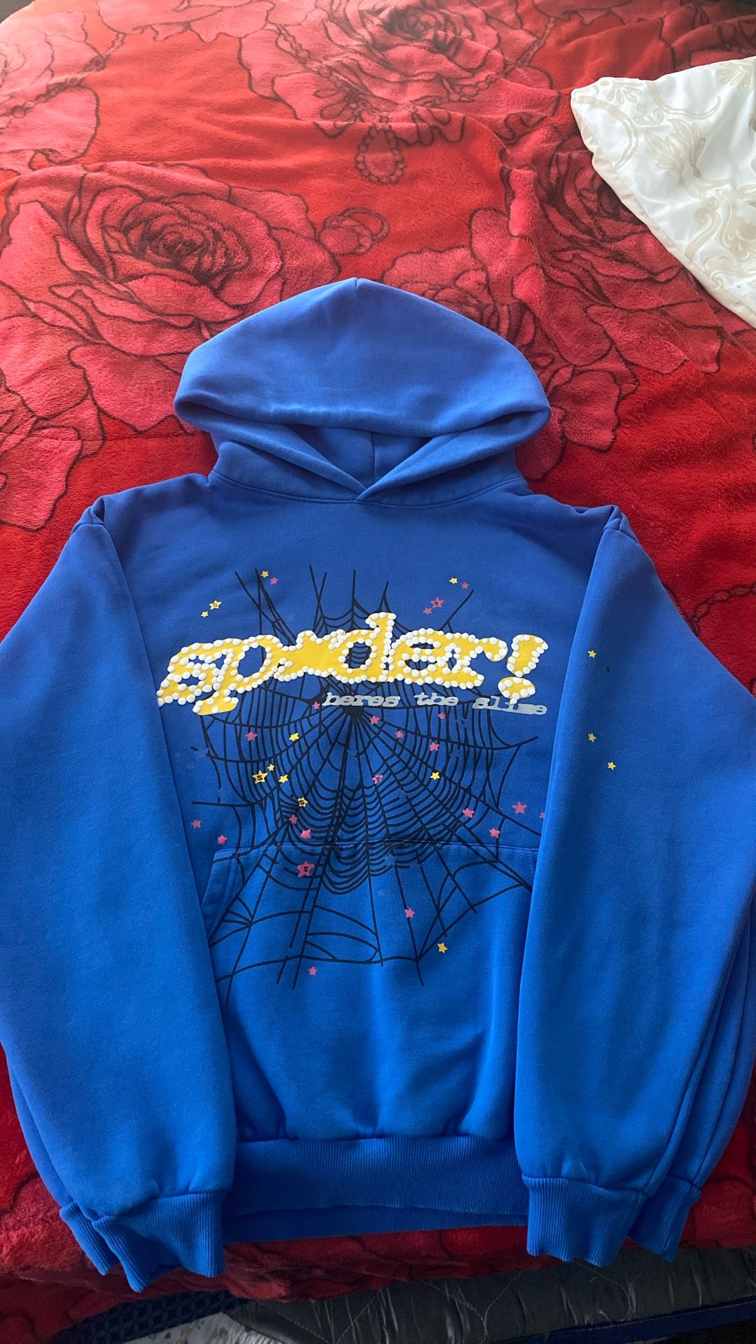 Sp5der hoodie blue SIZE L