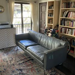 Design Within Reach 3 Seater Leather Theatre Sofa