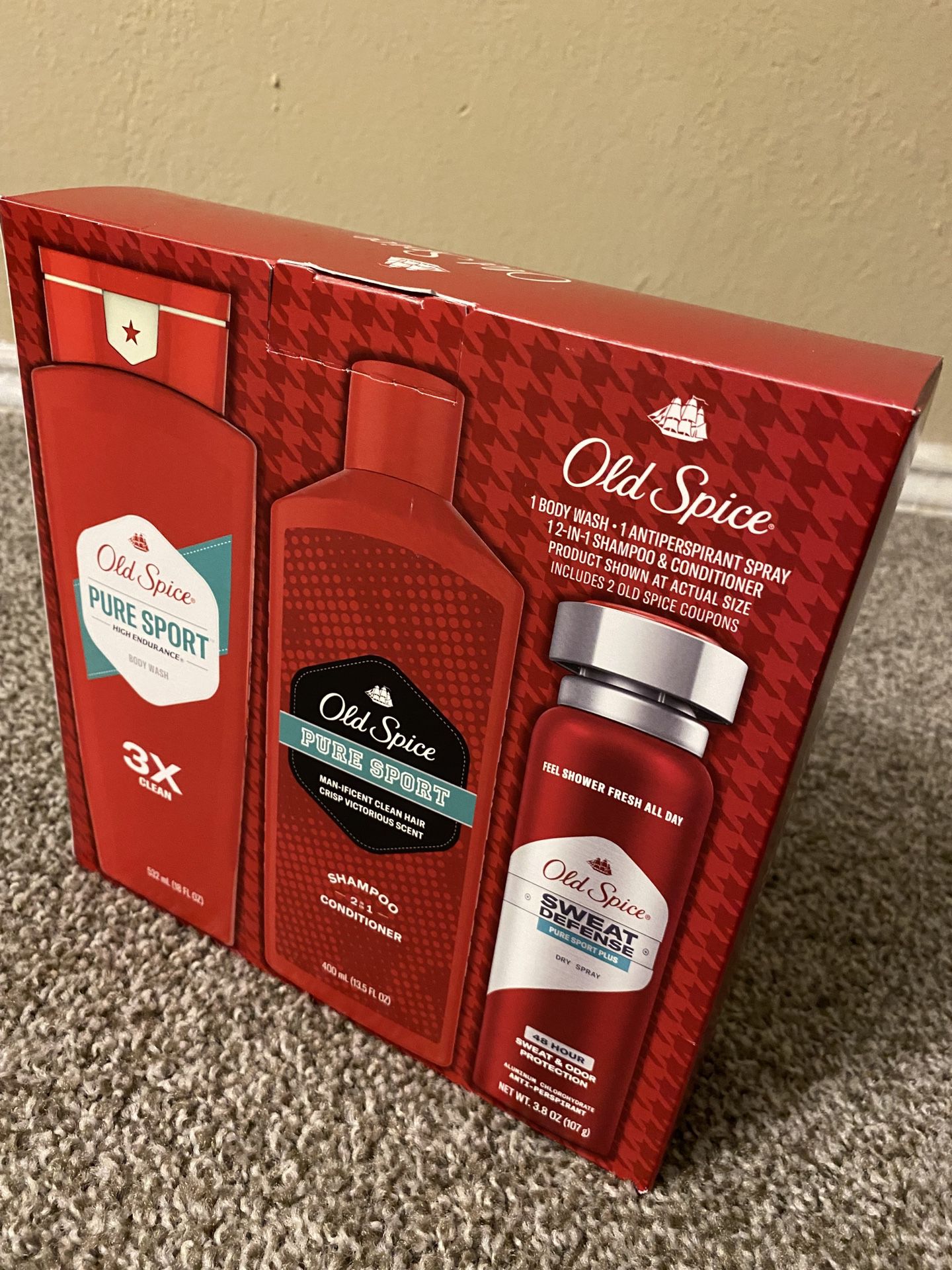 Old Spice Pure Sport 3 In Package 