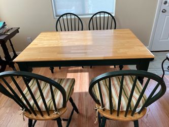 Dining table with 4 chairs real wood