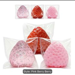 3 pcs strawberry squishy set brand new