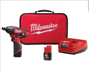 M12 12V Lithium-Ion Cordless 1/4 in. Hex Screwdriver Kit with Two 1.5Ah Batteries, Charger and Tool Bag