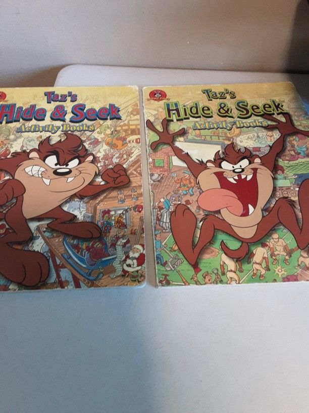 Two Extra Large Taz's Hide And Seek Activity Books, L X , 17" L X 12.5" W