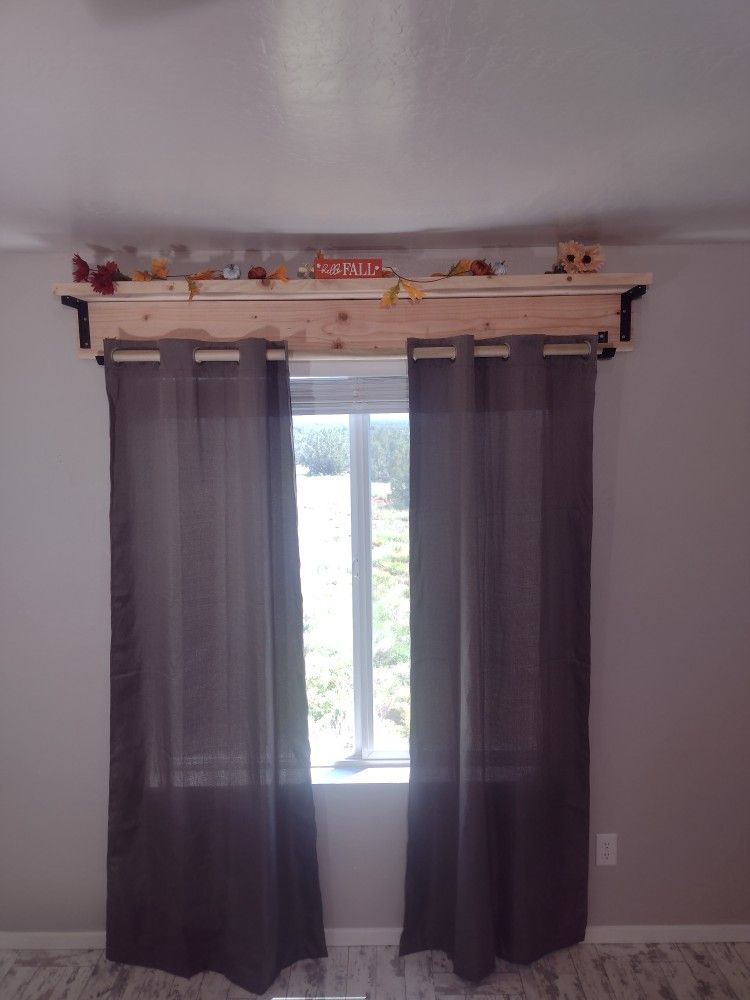 Curtain Rod with Built-In Shelf