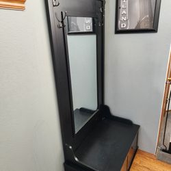 Foot Locker with Four Coat Hooks.