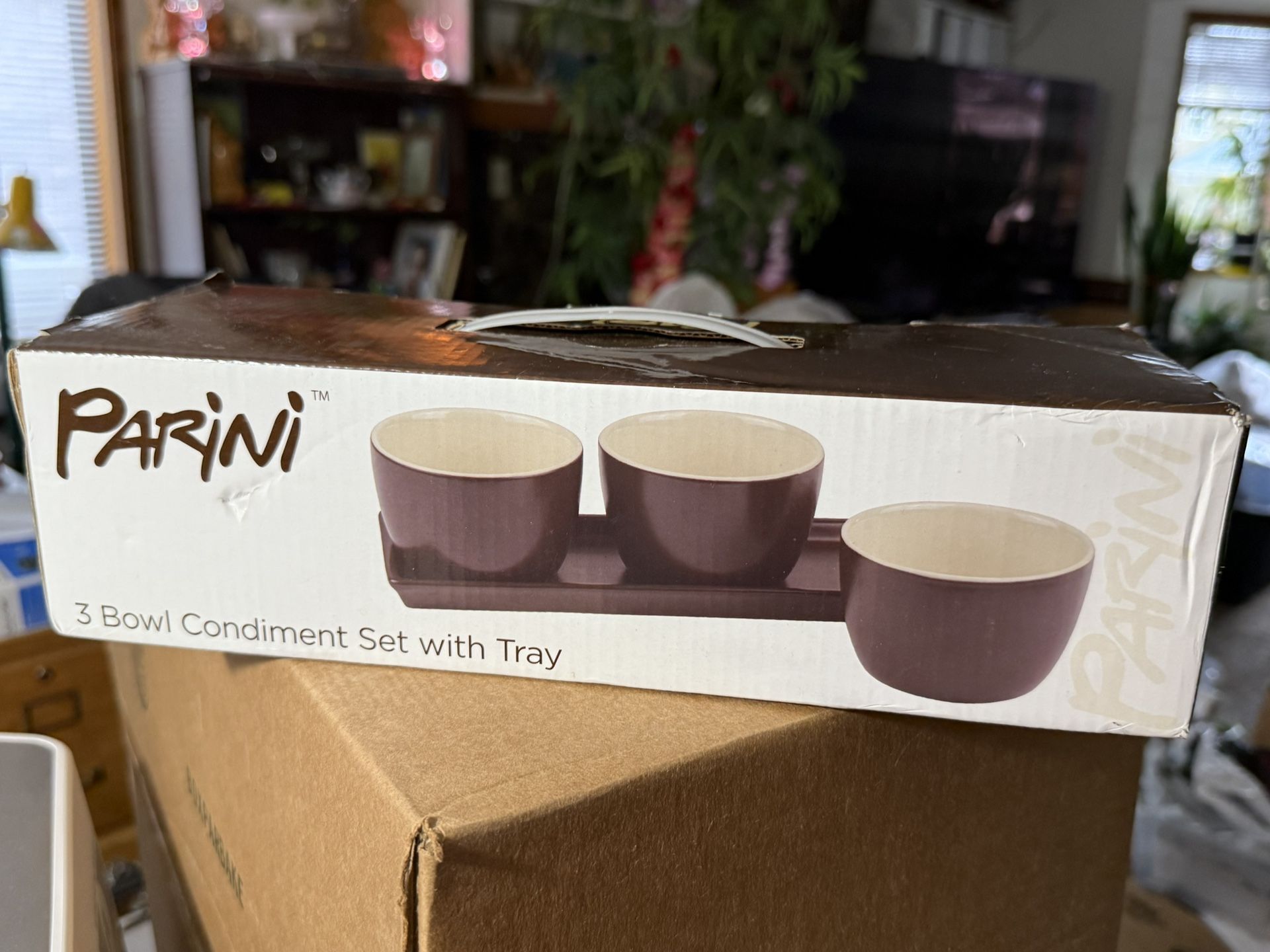 A (3) Bowl Condiment Set With Tray