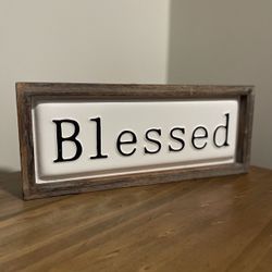 Blessed Wooden Decor Sign