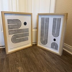 Modern Abstract Wall Art Frames (16inx20in) (Set of 2)