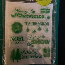 Set of Clear Rubber Christmas Stamps