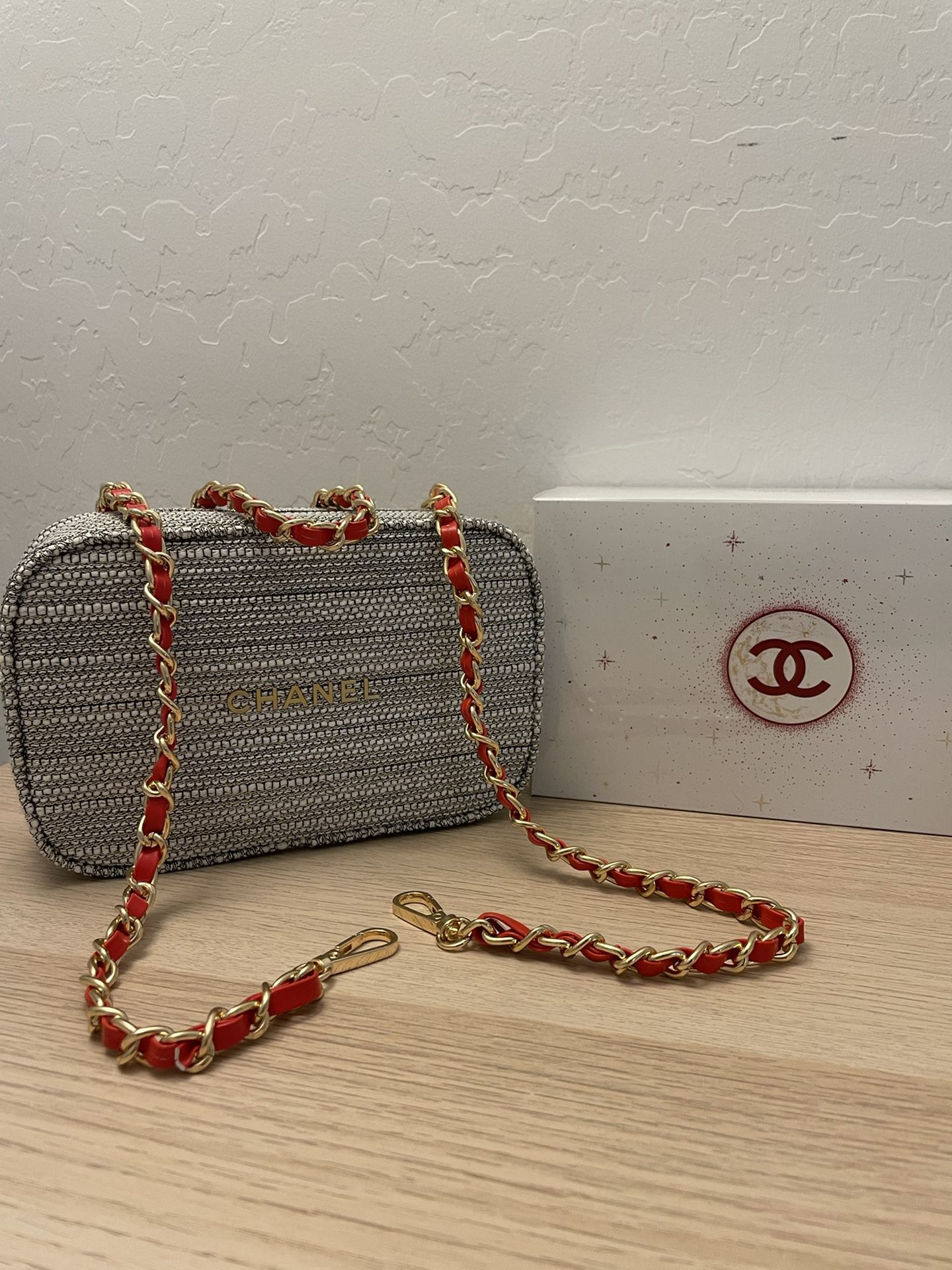 CHANEL Pouch Bag with Chain Strap 