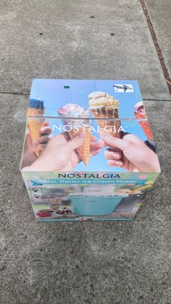 Nostalgia 4-Quart Electric Parlor-Style Ice Cream Maker, Aqua