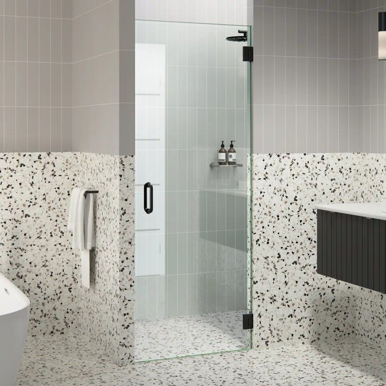 26"×72" Fully Frameless Hinge Shower Door Thick 3/8"