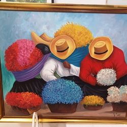 CHRISTMAS GIFT EDUARDO MILLONES  FARFAN ART  EDUARDO MILLONES OIL ON CANVAS PAINTING PERU 