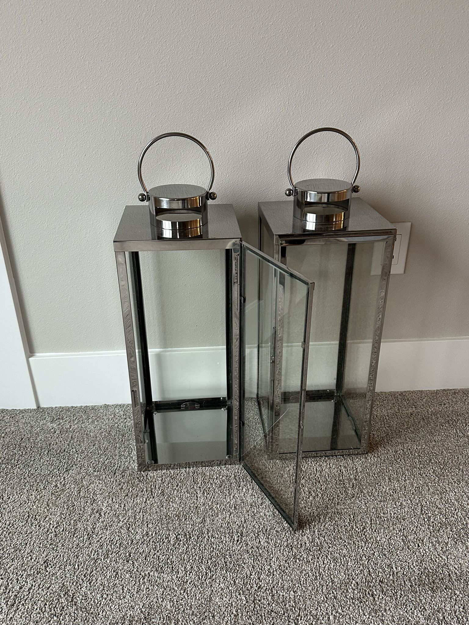 DANIA Glass Floor Lanterns - SET OF 2