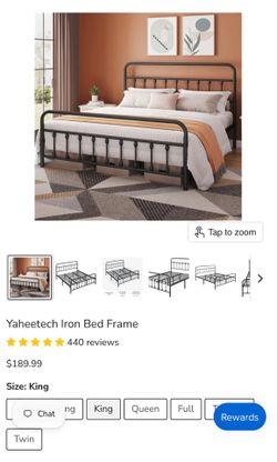 Yaheetech Bronze Iron King Bed Frame (New in Box - Free Local Delivery)