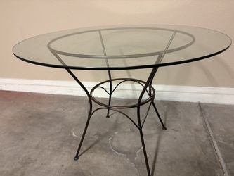 Round Table - Forged Iron With Glass Top