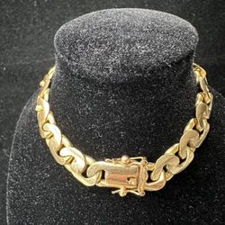 Thick 18k solid gold Cuban link bracelet 