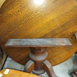 Vintage Tiger Oak Table And Kids School Desk. HEAVY