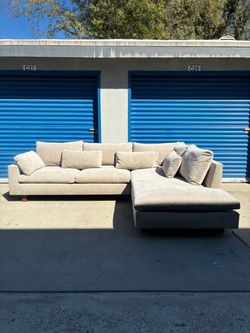 West Elm Harmony Light Taupe Sectional Couch 🛻Delivery Available🛻