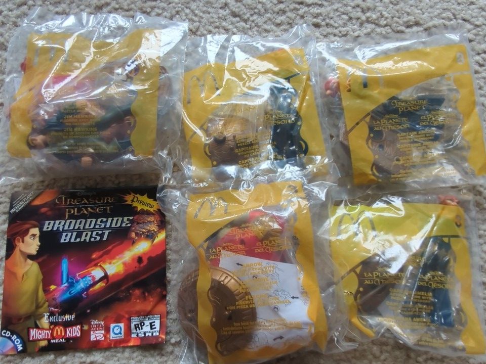TREASURE PLANET McDonalds Happy Meal Toys Disney 2002 With Jim And Game