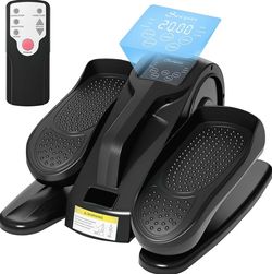 Under Desk Elliptical Machine with Remote & LCD Display, Adjustable Speed Compact Leg Exerciser for Home or Office