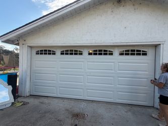 White Double Garage Door with Windows