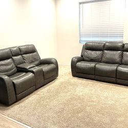 Power Recliner Couch and Loveseat