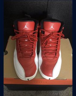 Air Jordan 12 Retro 'Gym Red' Mens Sneakers 