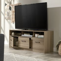 TV Stand with Big Drawer 2 Storage Cabinets And Shelves FOR TVs up to 60” Summer Oak Finish!