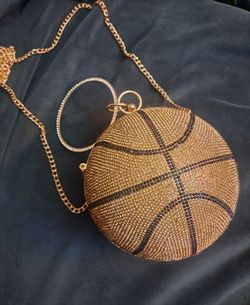 Rhinestone Basketball Mini Purse