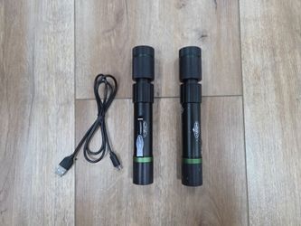 Used 2-Pack Police Security LED Rechargeable Flashlights