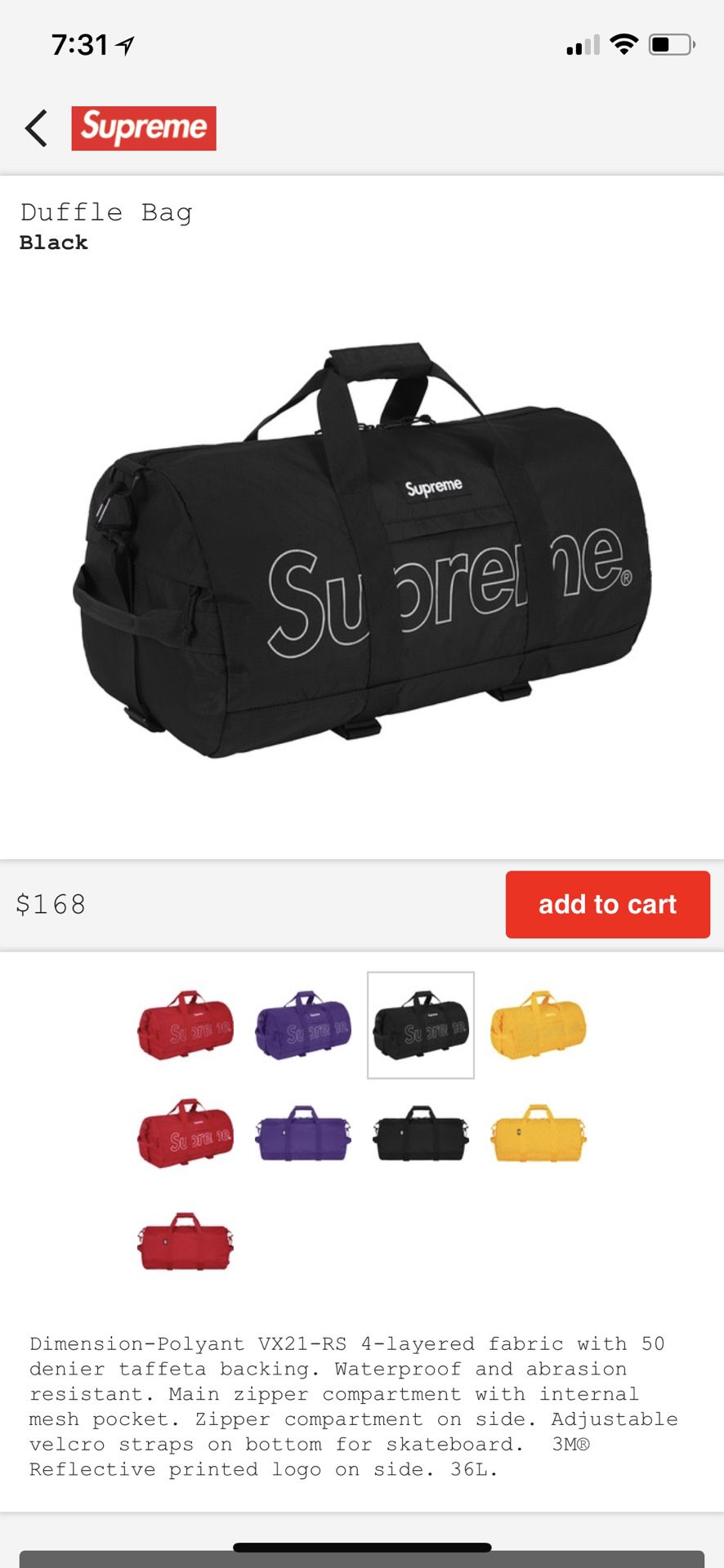 Supreme Duffle Bag FW18 brand new for Sale in Las Vegas, NV - OfferUp