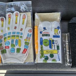 Brand new Accupressure/Reflexology gloves, socks and tools