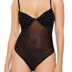 Sexy Rhinestone Bodysuit With Underwire 