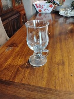 Vintage clear glass Irish coffee mug set of 4