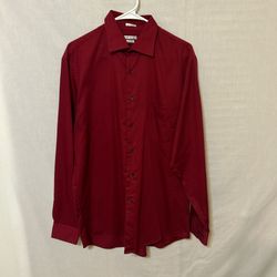 Van Heusen Red Dress Shirt Classic Long Sleeve