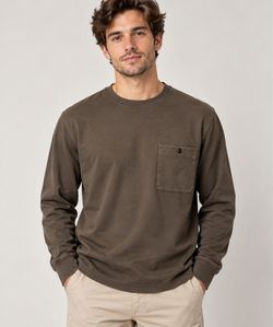 Uniqlo x Lemaire Brown Long Sleeve Pocket Tee Mens Medium Minimalist Designer