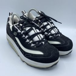 Sketchers Shape Ups Womens Size 9 Black & White Walking Toning Shoes 11809 