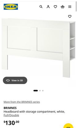 BRIMNES Headboard with storage compartment, white, full/double