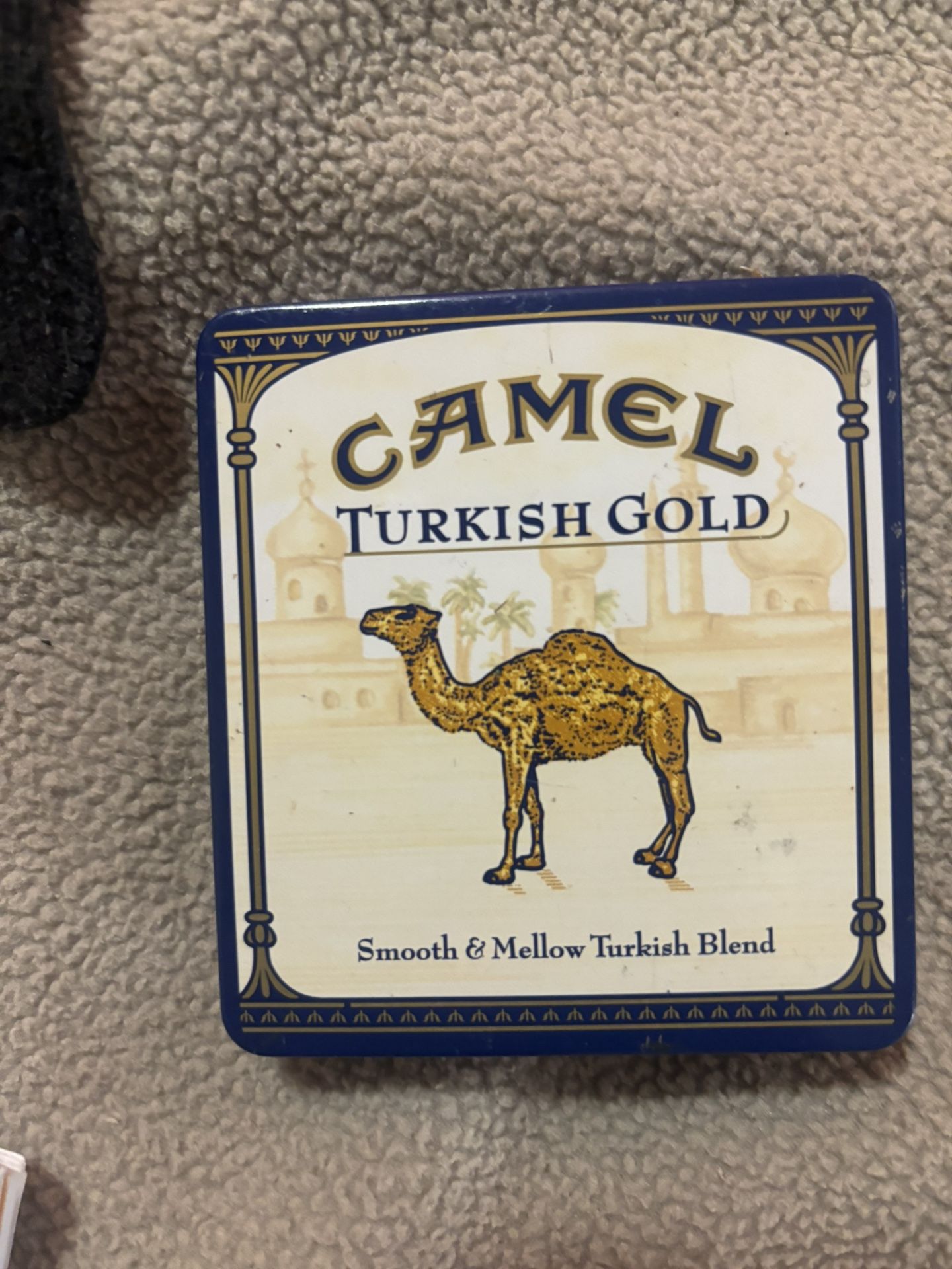 Antique Joe Camel Turkish gold Metal Cigarette Case/Holder