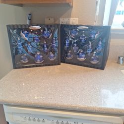 BEAUTIFUL BLUE AND WHITE SNOWFLAKE ORNAMENTS BY CHRISTOPHER  RADKO