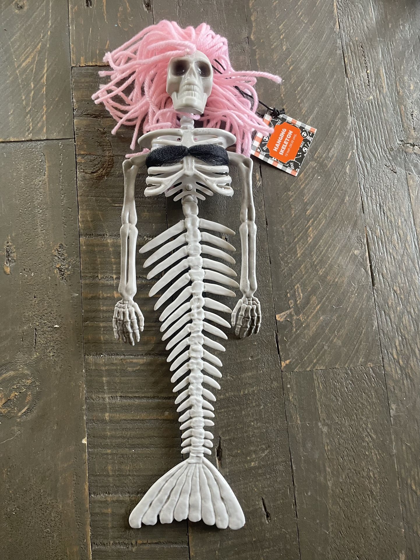 NEW - Pink Mermaid Hanging Skeleton Halloween For Jeep, Garage, Man Cave, She Shed