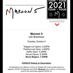 Maroon 5 Lawn Tickets With Parking And Beach Access 
