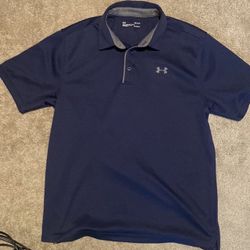 Under Armour Core Tech Polo Men's Performance Shirt, Size Medium (Navy) 1290140 