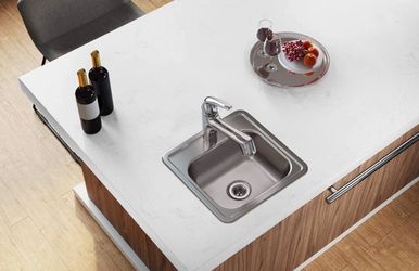 15" x 15" Stainless Steel Bar Sink Single Bowl Drop In Kitchen Prep Sink