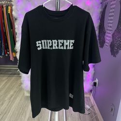 Supreme T-Shirt Black Silver Logo
